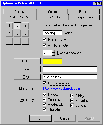 Marker Settings Dialog